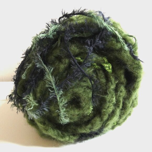 Green Scarf 110x8 Extra Long/Wide Fluffy Unique Handmade Crochet Knit Winter NWT - Picture 12 of 12